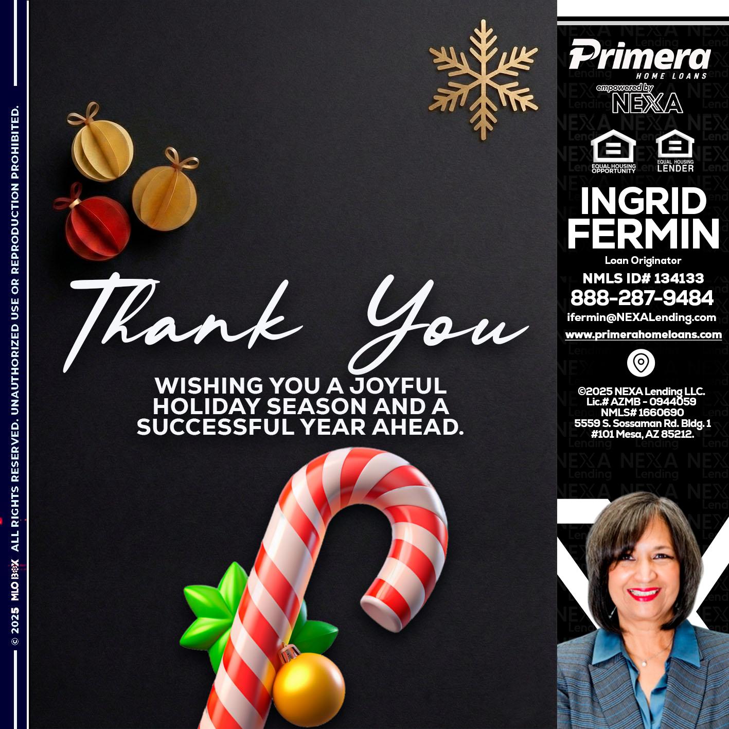 THANK YOU - Ingrid Fermin -Loan Originator