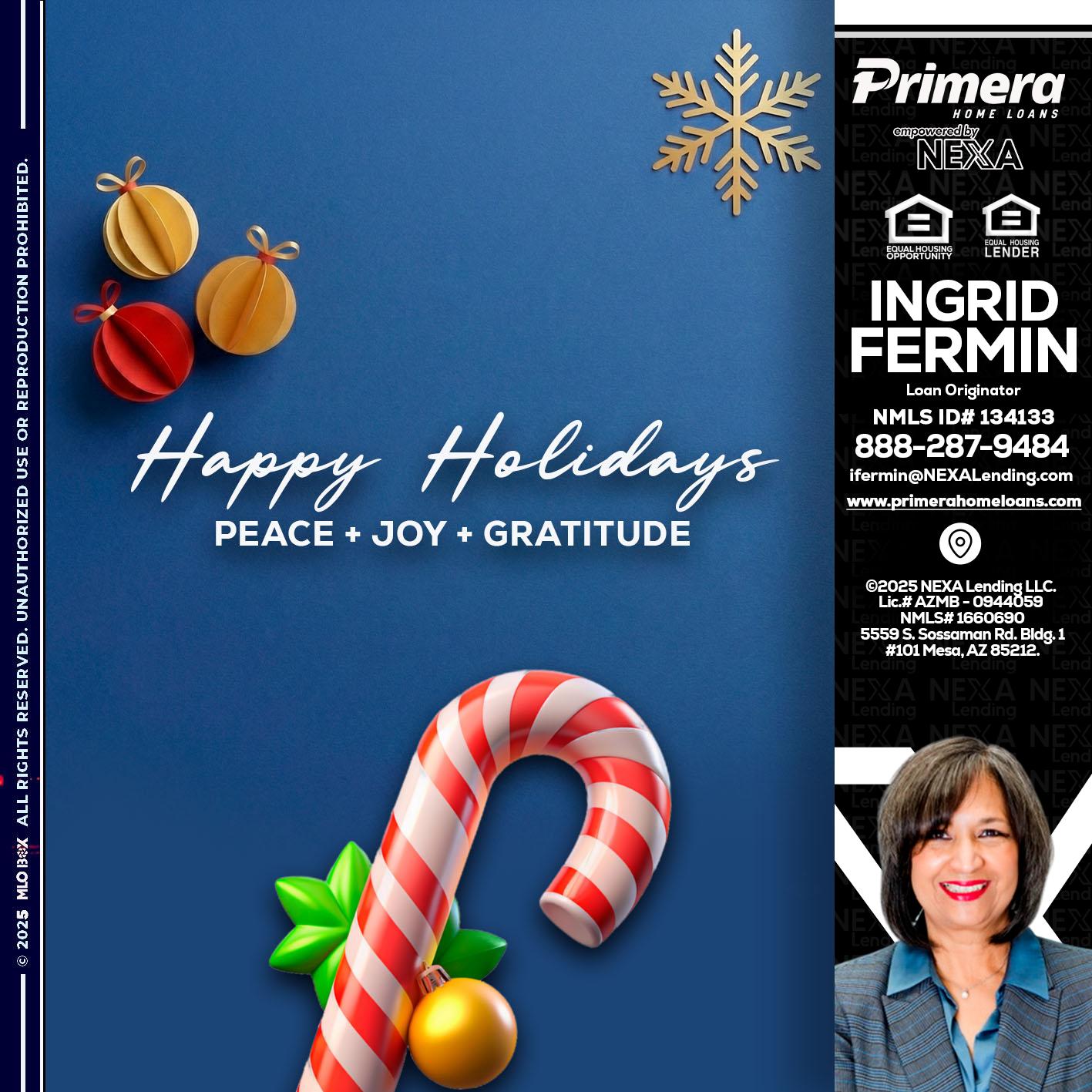 HAPPY HOLIDAYS - Ingrid Fermin -Loan Originator