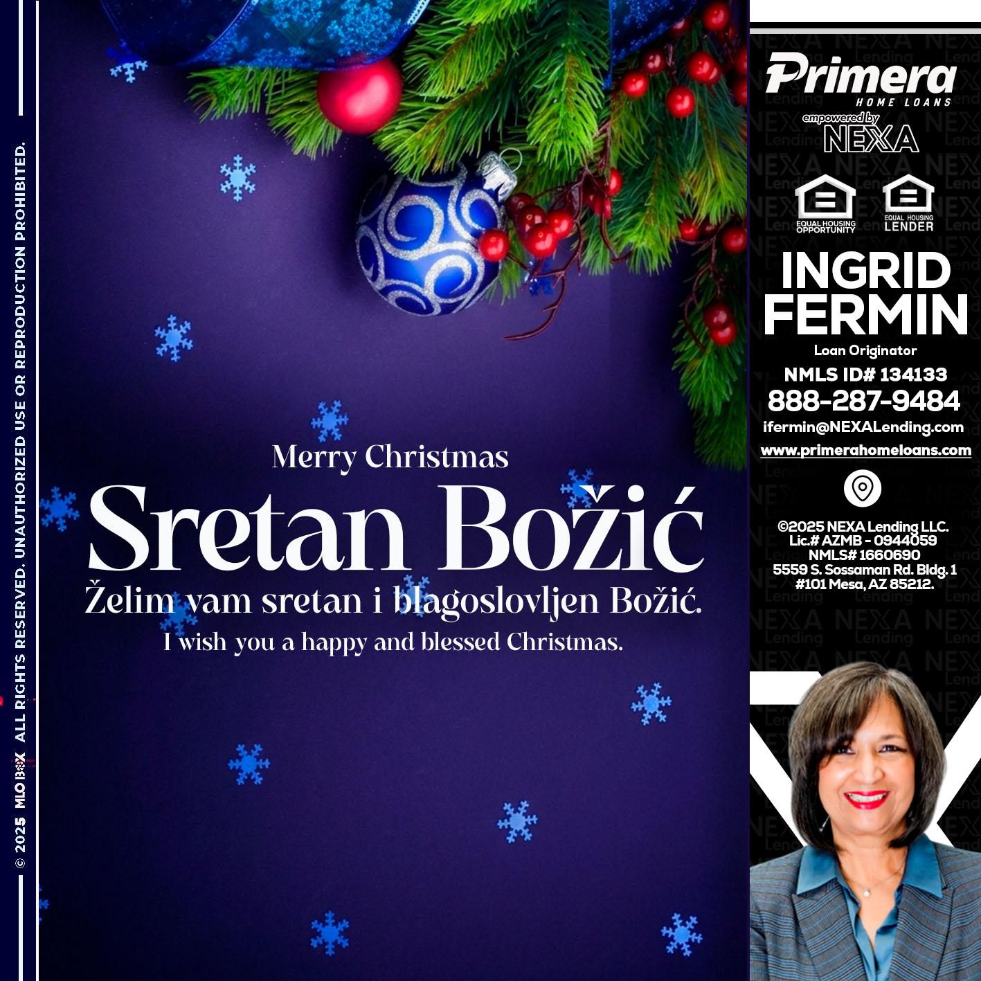 Sretan Božić - Ingrid Fermin -Loan Originator