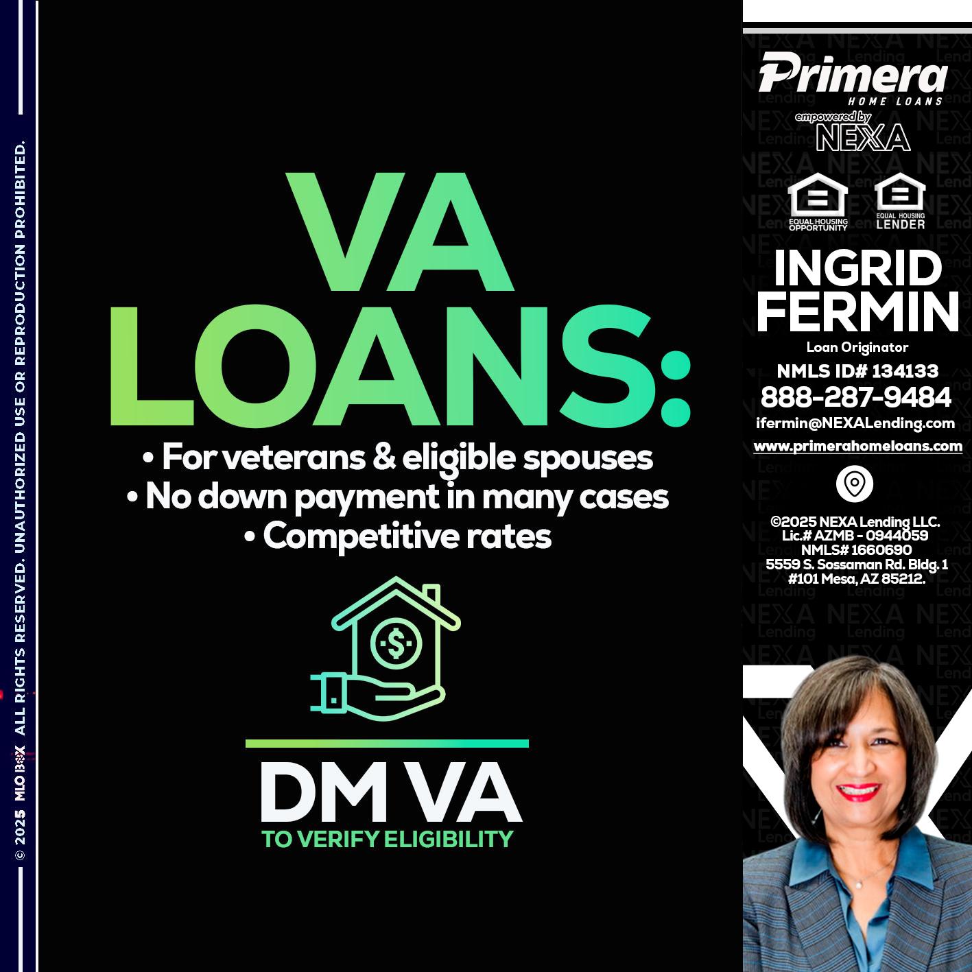 VA LOANS - Ingrid Fermin -Loan Originator