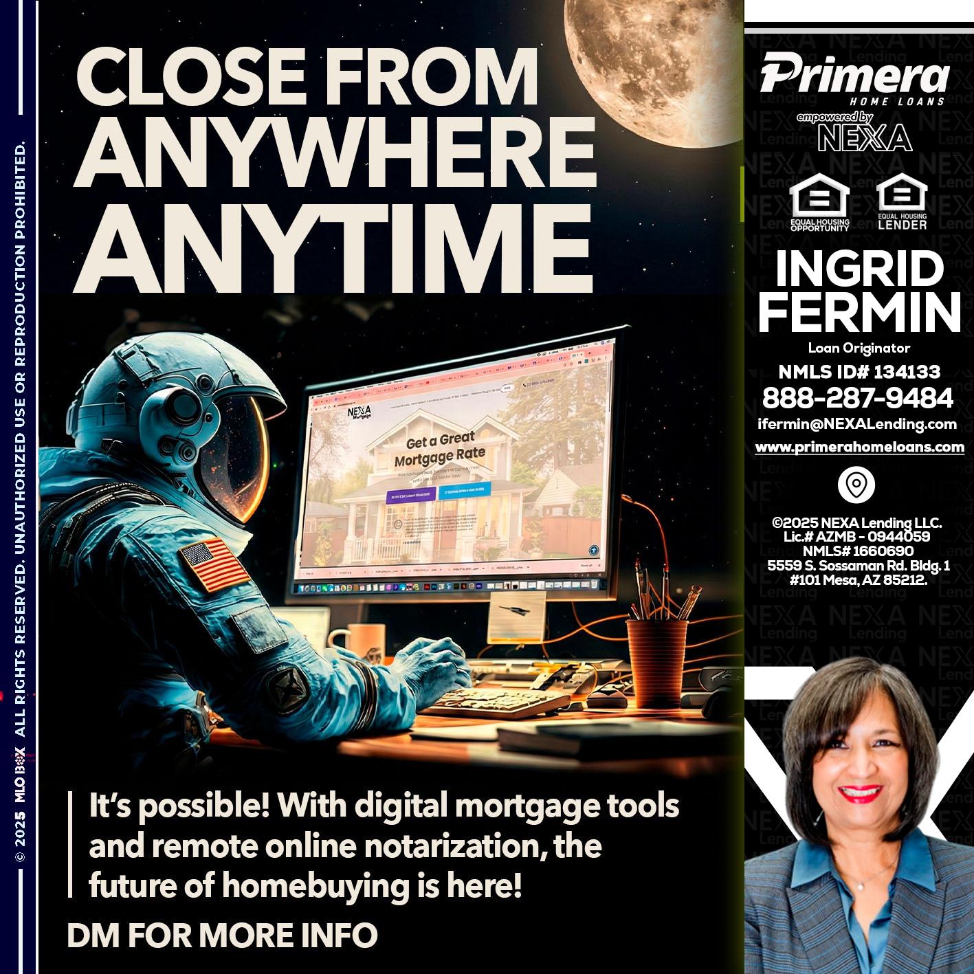 close from - Ingrid Fermin -Loan Originator