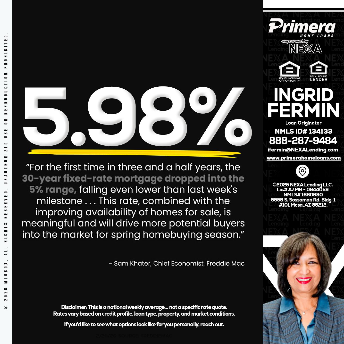 5.98% - Ingrid Fermin -Loan Originator