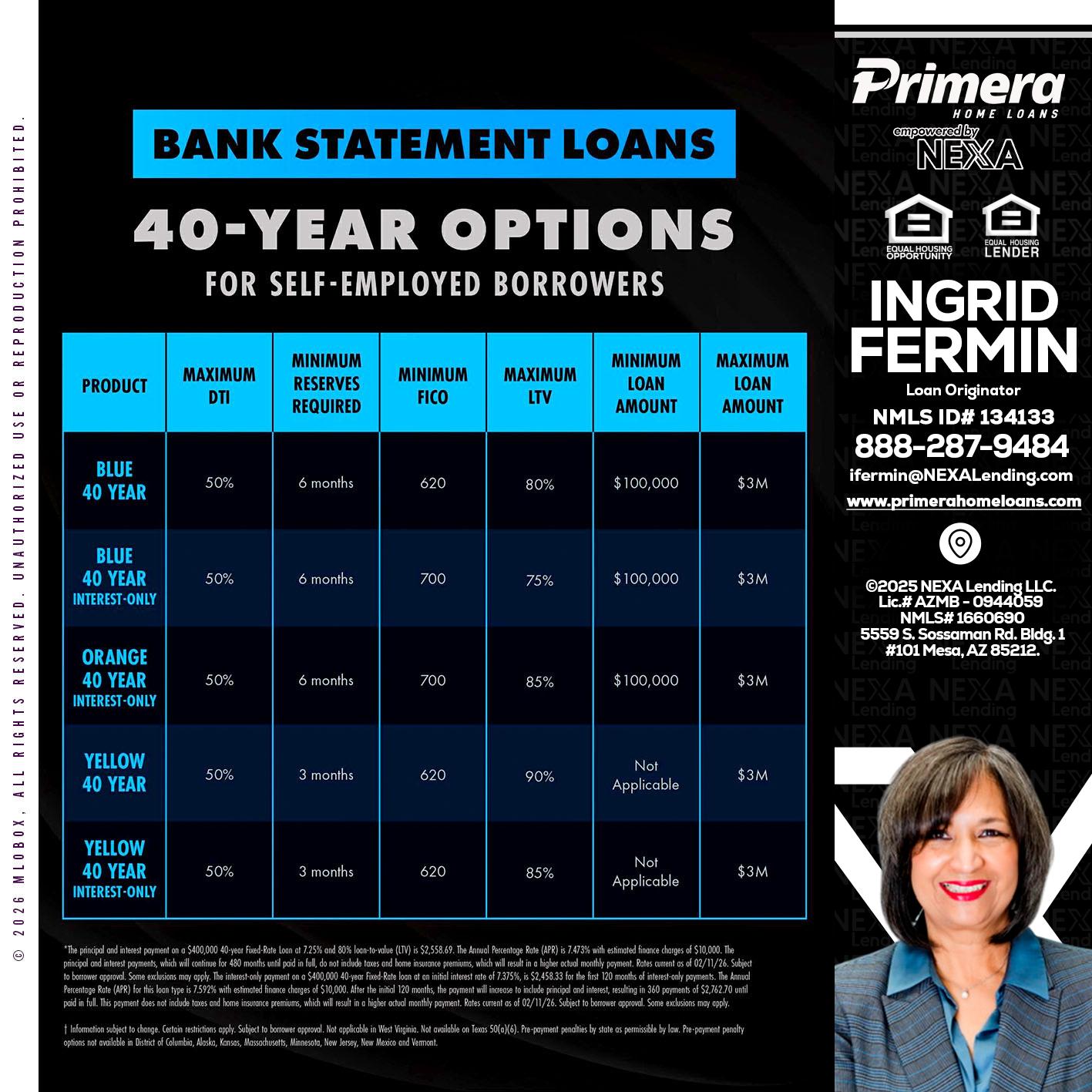 40 YR. OPTIONS - Ingrid Fermin -Loan Originator