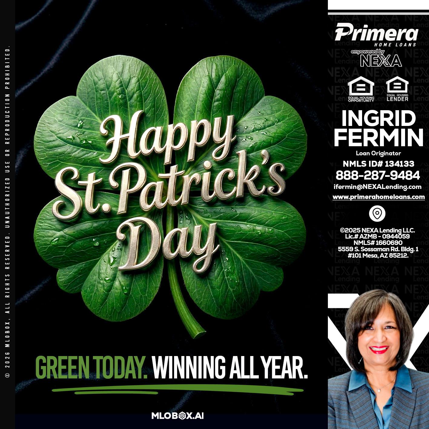 happy st. Patricks day - Ingrid Fermin -Loan Originator