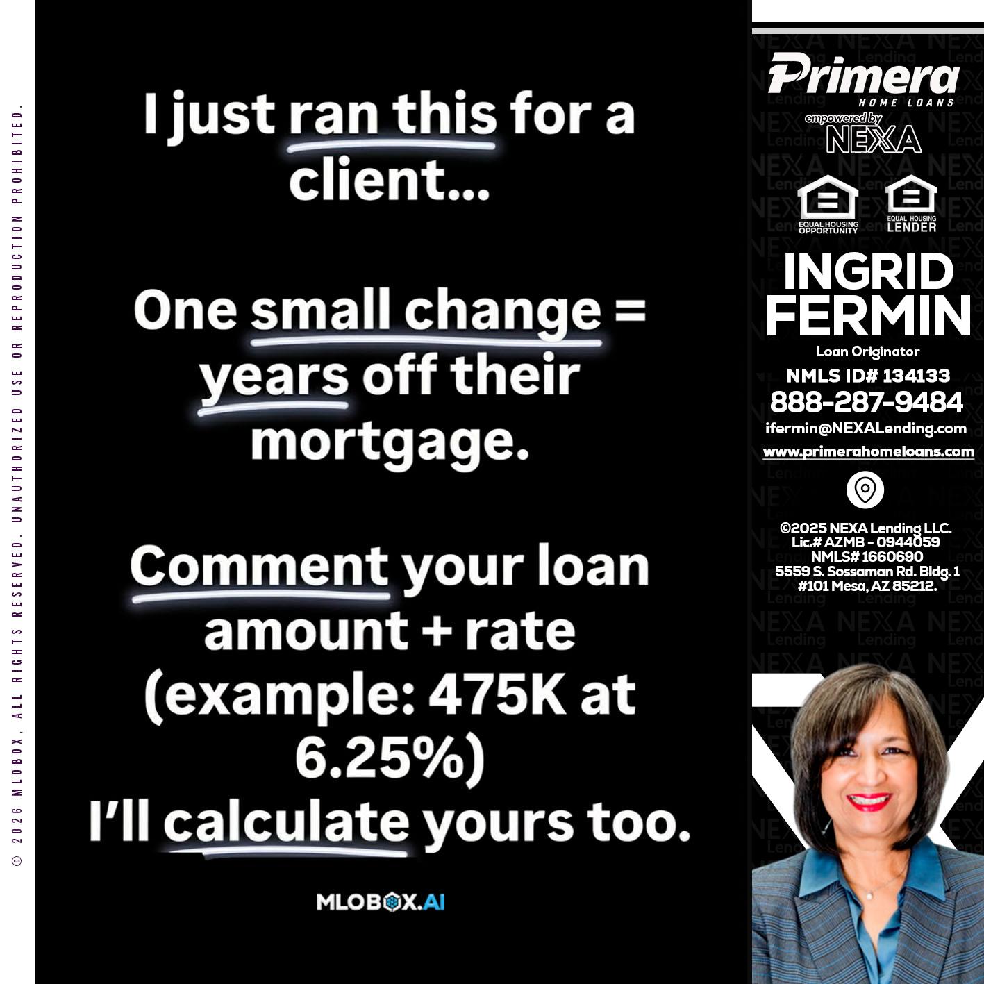 I JUST RAN - Ingrid Fermin -Loan Originator