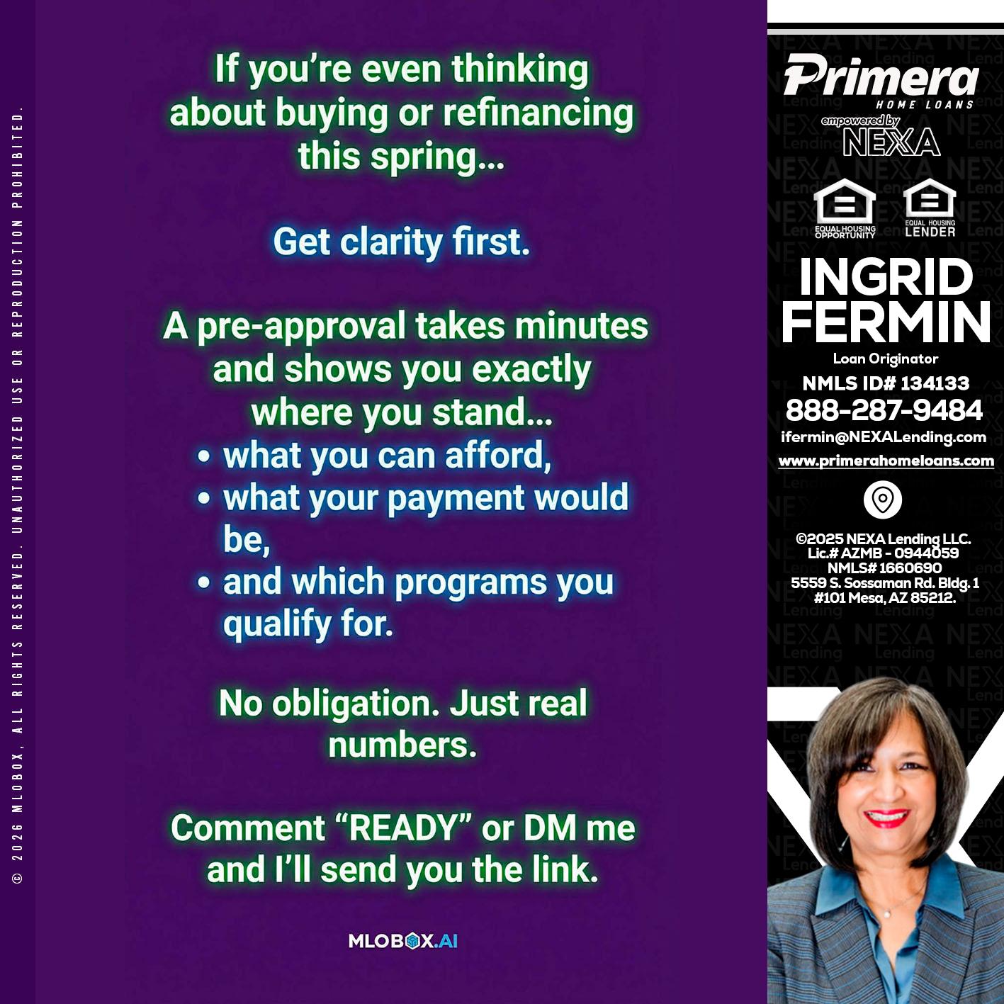 IF YOU THINKING - Ingrid Fermin -Loan Originator
