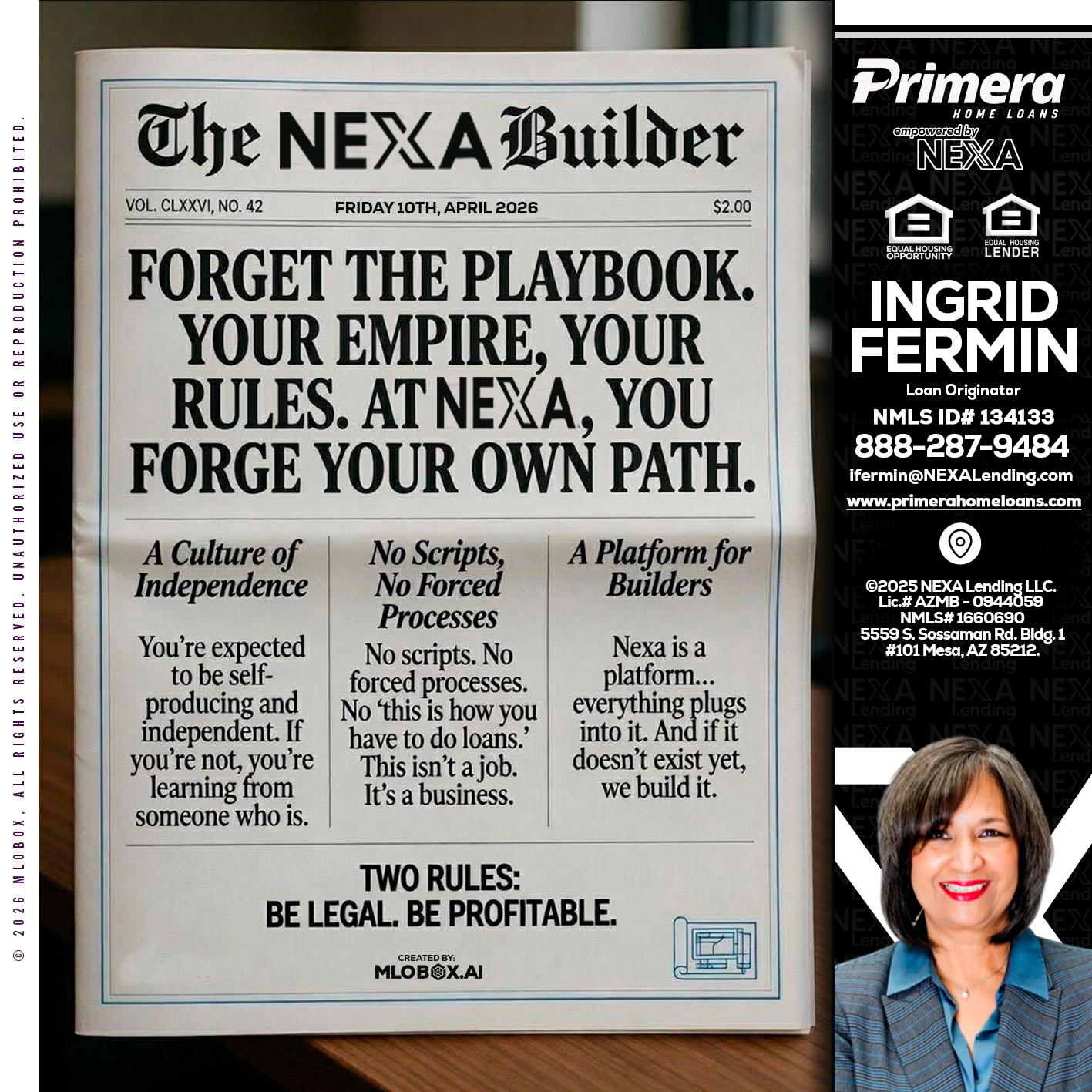 THE NEXA BUILDER - Ingrid Fermin -Loan Originator
