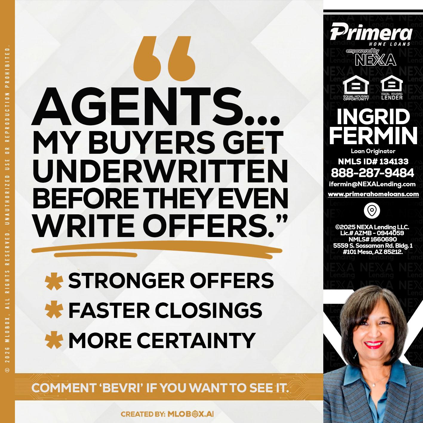 agents - Ingrid Fermin -Loan Originator