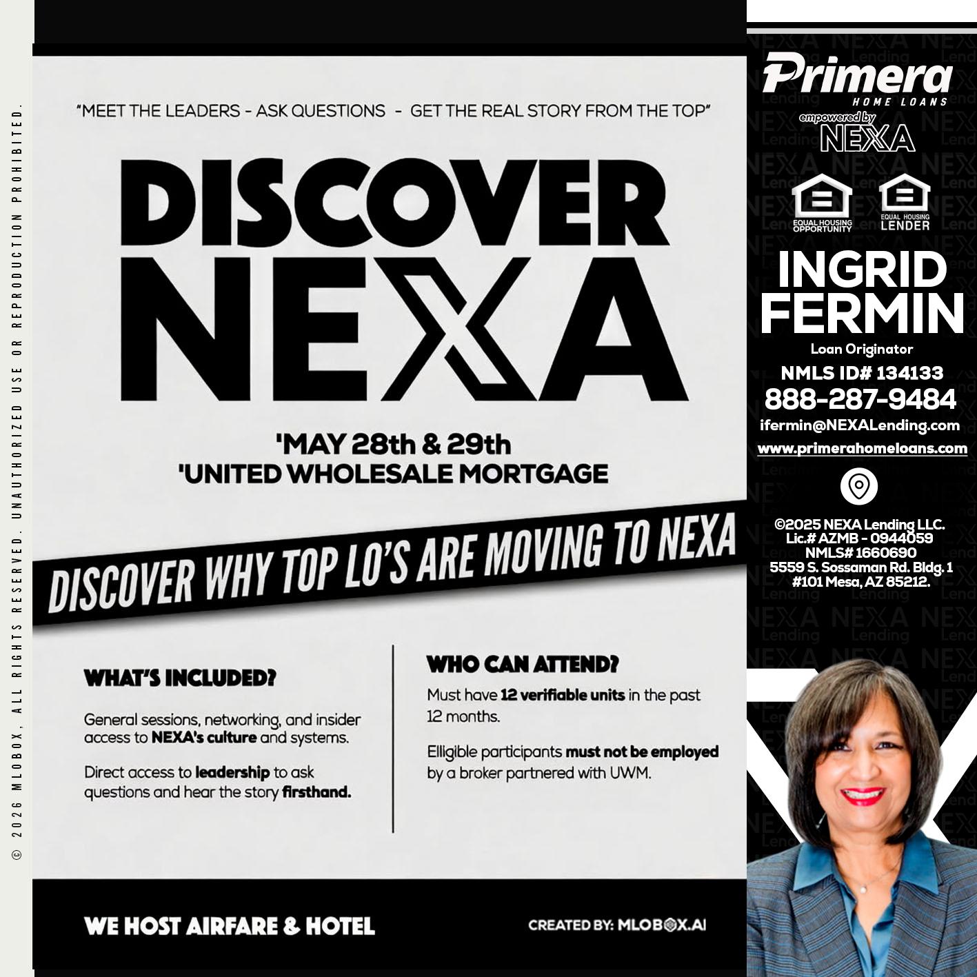 DISCOVER NEXA - Ingrid Fermin -Loan Originator