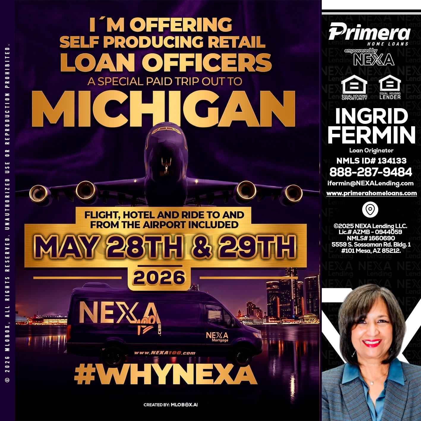 MICHIGAN - Ingrid Fermin -Loan Originator