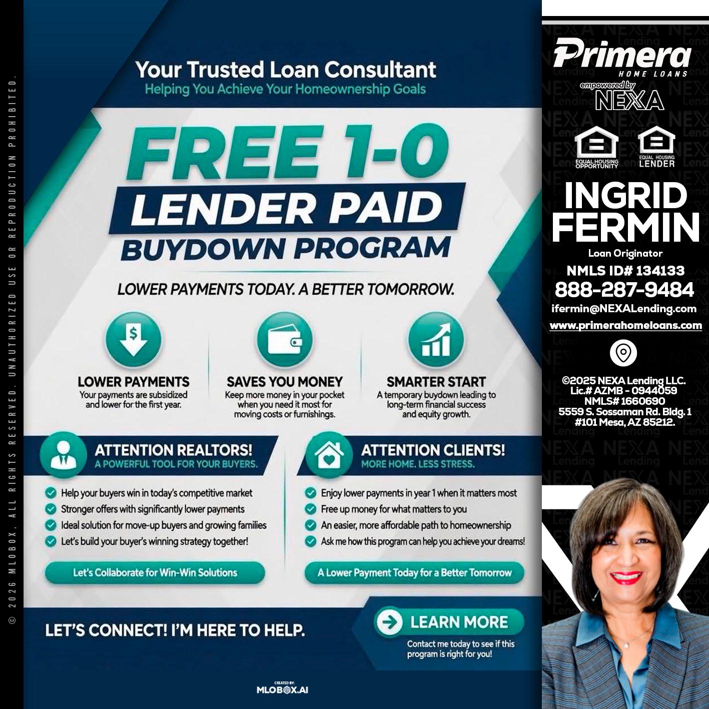 FREE 1-0 - Ingrid Fermin -Loan Originator