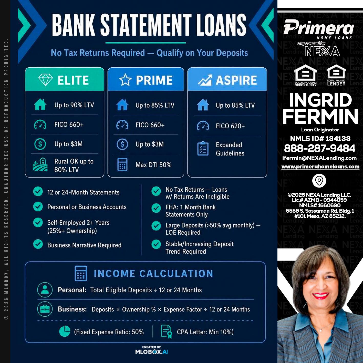 BANK STATEMENT - Ingrid Fermin -Loan Originator