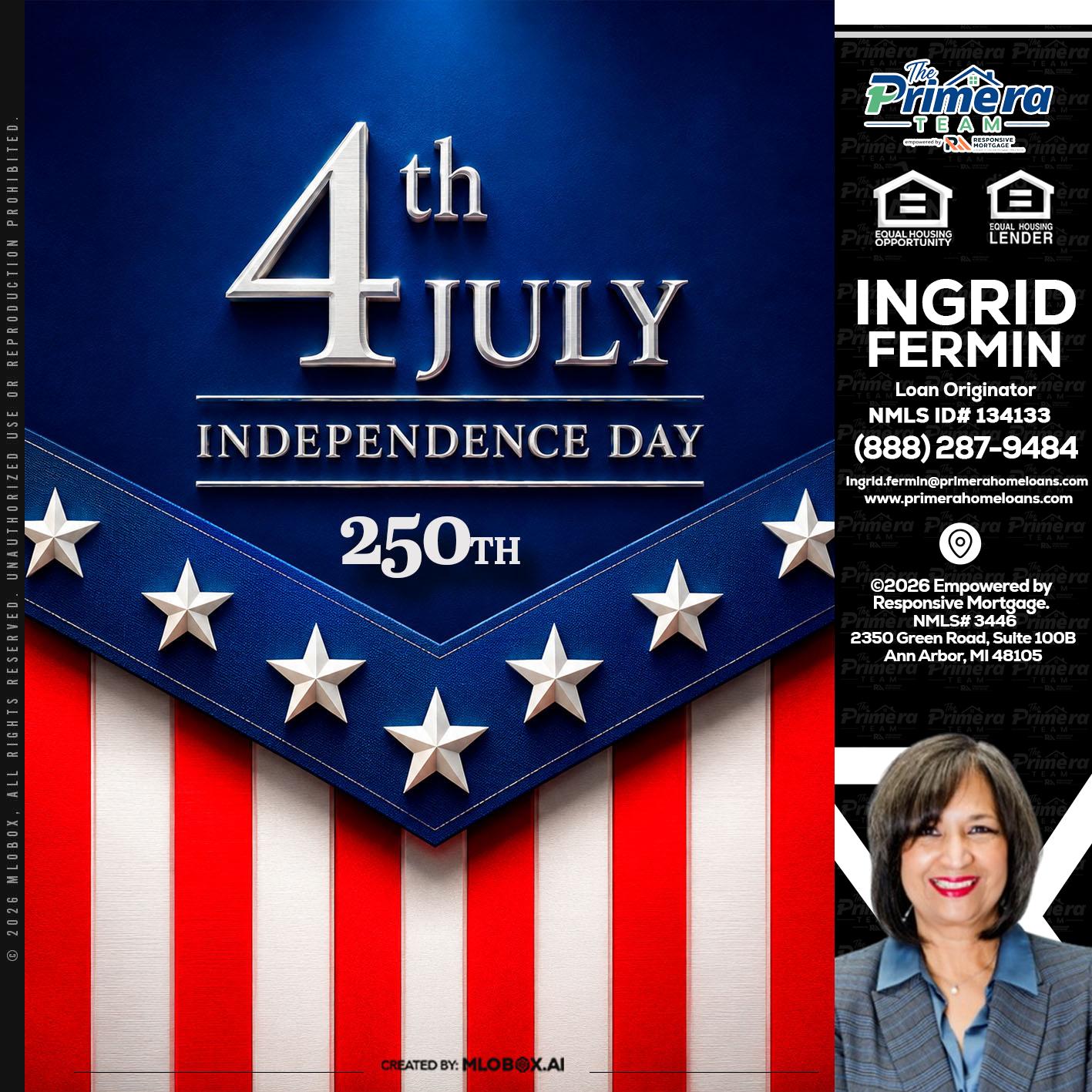 4th of july - Ingrid Fermin -Loan Originator