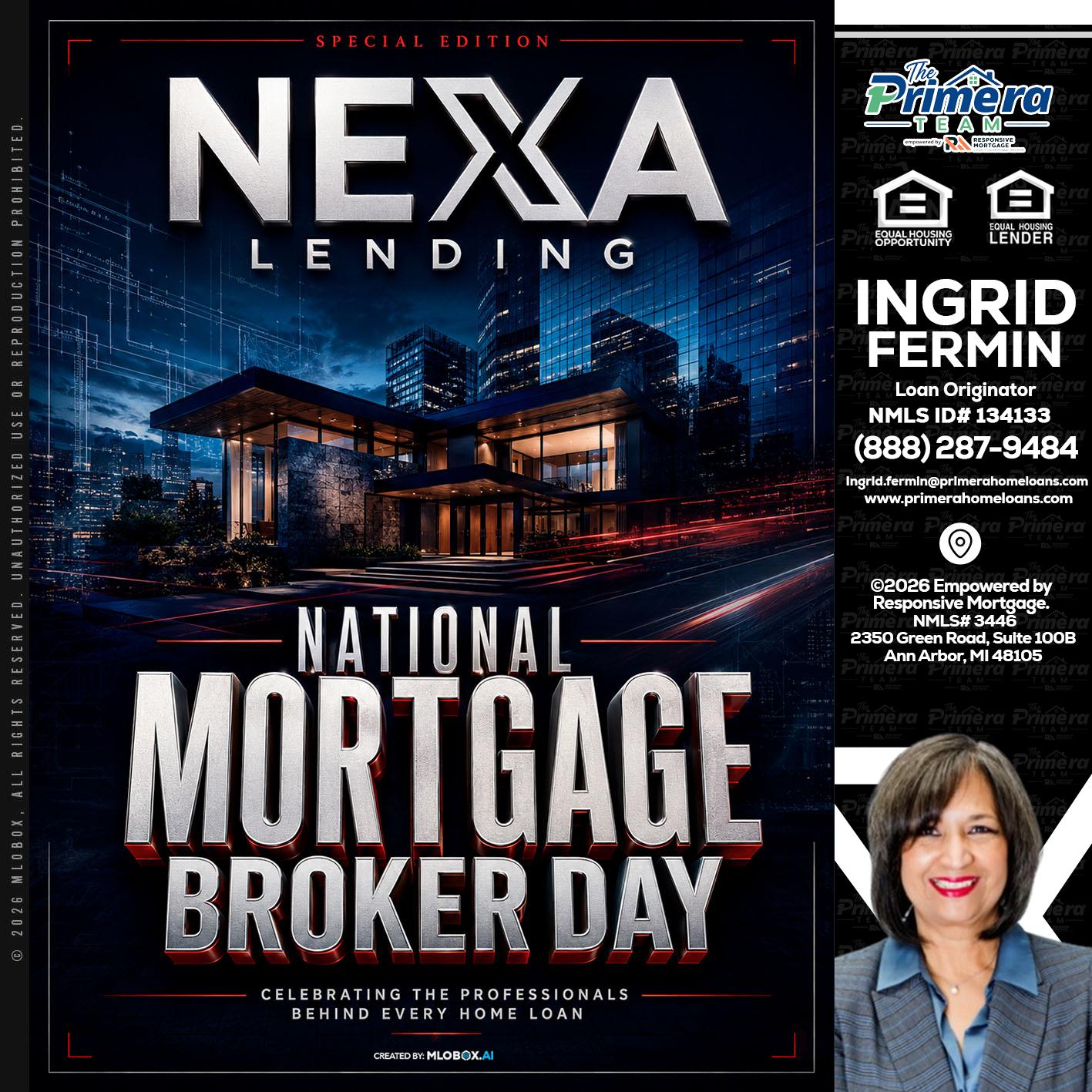 NATIONAL MORTGAGE BROKER DAY - Ingrid Fermin -Loan Originator
