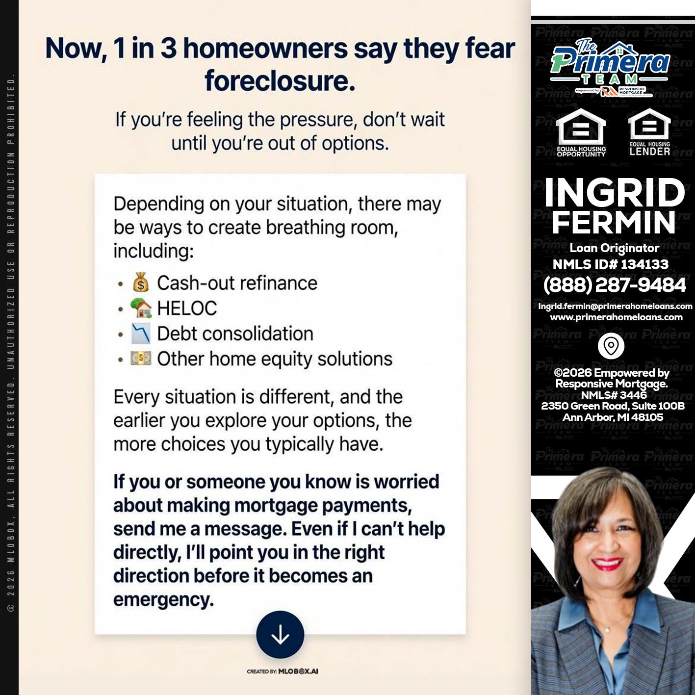 NOW, 1 IN 3 - Ingrid Fermin -Loan Originator