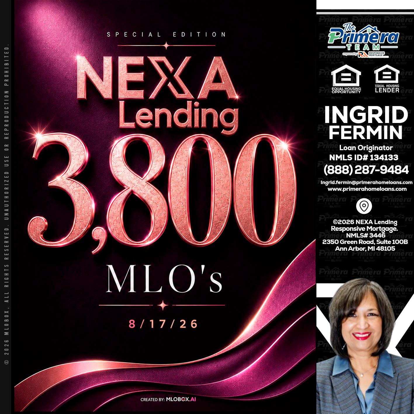 3800 MLOs - Ingrid Fermin -Loan Originator