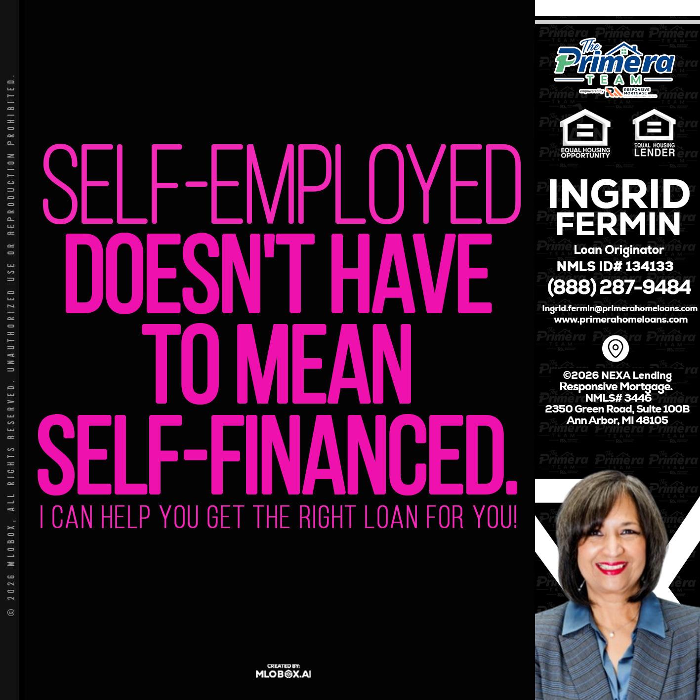 self employed - Ingrid Fermin -Loan Originator