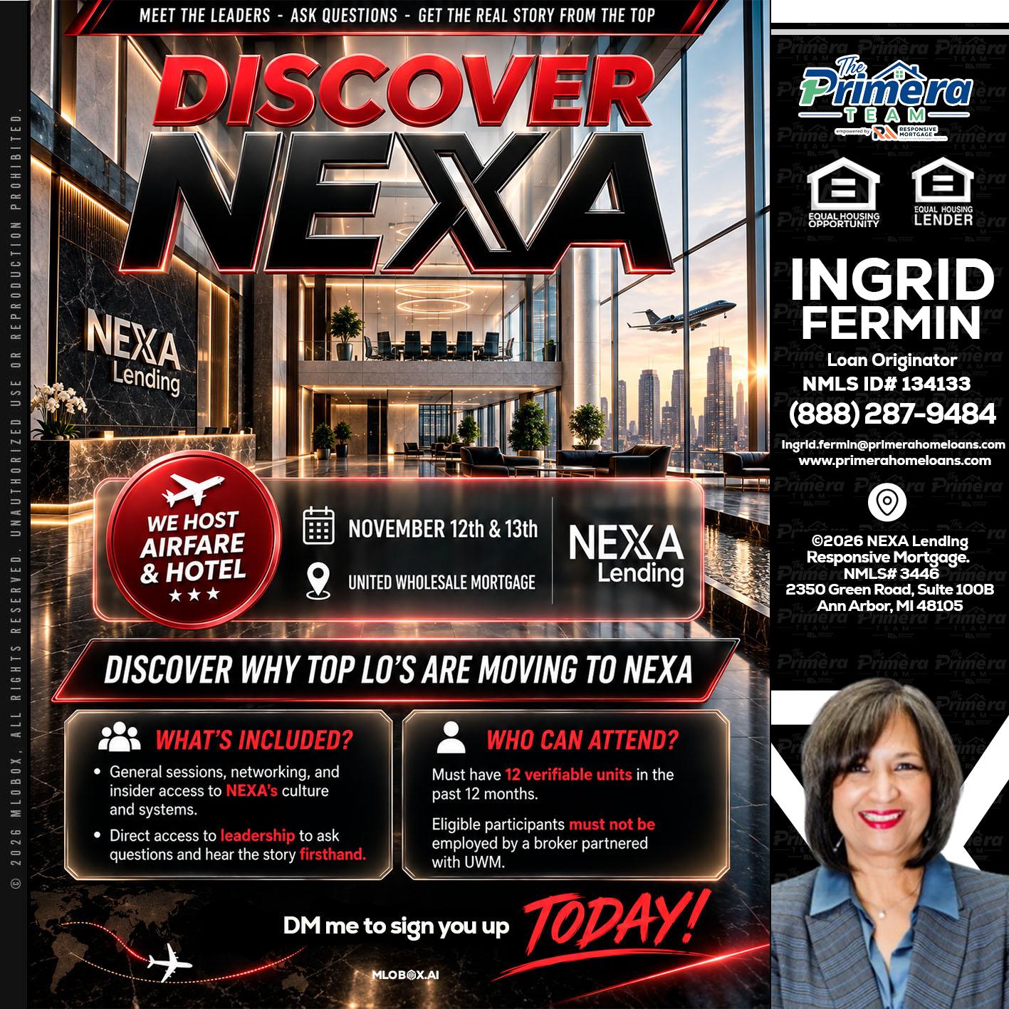 DISCOVER NEXA - Ingrid Fermin -Loan Originator